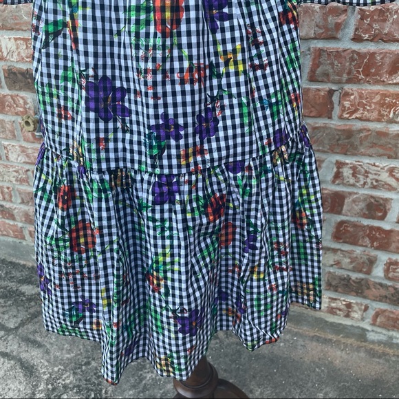 NWT Romeo & Juliet Couture black and white gingham and floral minidress / S - Picture 9 of 16